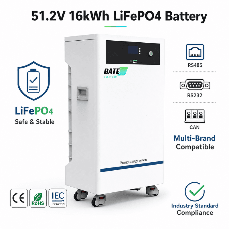 Bateria LiFePO4 de Piso 16kW 314Ah 51,2V - 1