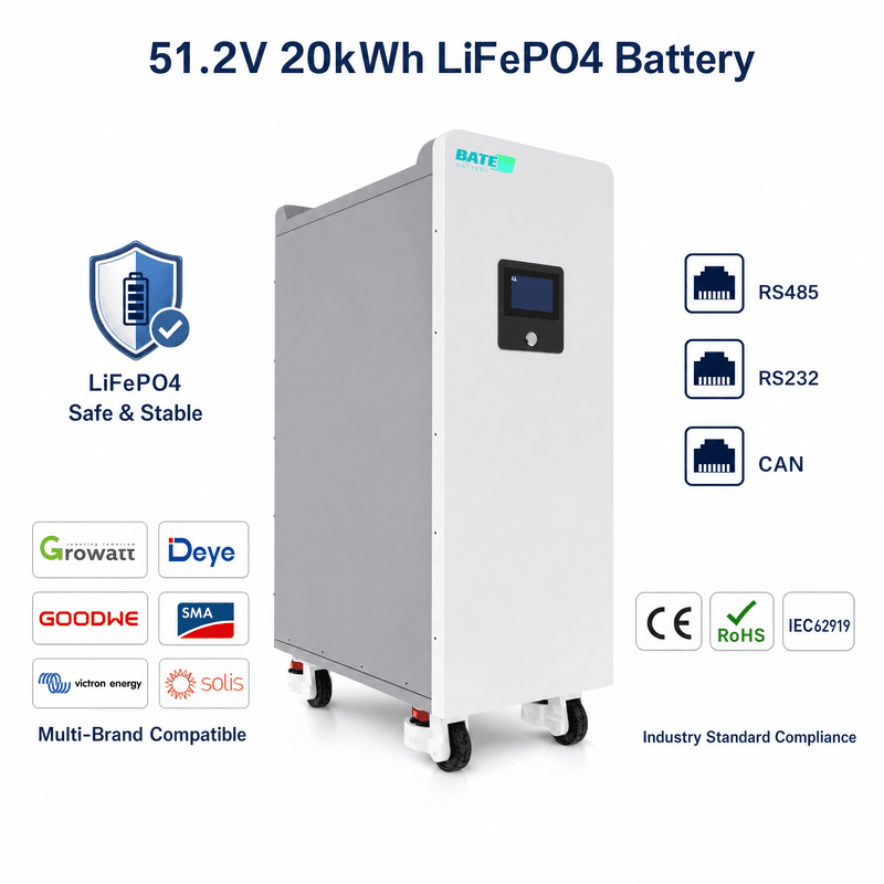 Bateria LiFePO4 de Piso 20kW 400Ah 51,2V